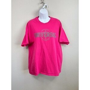 Universal Studios Vintage Women's T-Shirt Size X-Large Pink Graphic Logo Y2K